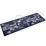  Kuhinjski tepih s uzorkom kave perivi plavi 60 x 180 cm | shoptok.hr