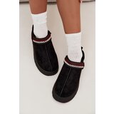 Boto Women's Low Snow Boots With Moving Strap And Embroidery On Platform Black Lyrisse | Shoptok.si
