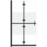  Sklopiva pregrada za tuš napola matirano ESG staklo 110x190 cm | shoptok.hr
