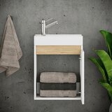 MID.YOU KOPALNICA ZA GOSTE bela, medeni hrast | Shoptok.si