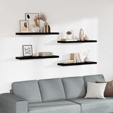  Plutajuće zidne police 4 kom sjajne crne 90 x 23,5 x 3,8 cm MDF | shoptok.hr