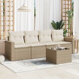 vidaXL 5-dijelni vrtni set sofa s jastucima bež od poliratana | shoptok.hr