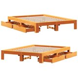 vidaXL Posteljni okvir brez vzmetnice vošč. rjav 150x200 cm borovina, (21368858) | Shoptok.si