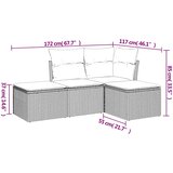  4-dijelni set vrtnih sofa od poliratana s jastucima crni | shoptok.hr