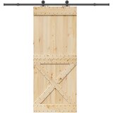 vidaXL Klizna vrata s priborom za montažu 95 x 210 cm masivna borovina | shoptok.hr