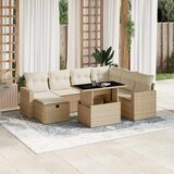 Maison Chic Seti vrtnega pohištva - Vrtna garnitura - Vrtni pohištvo set 8-delna z blazinami bež poli ratan, (21800903) | Shoptok.si