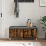  Klupa za hodnik s jastukom Dimljeni Hrast 100 x 38 x 46 cm | shoptok.hr