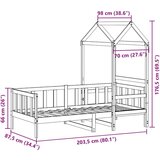  Dnevni krevet s krovom bez madraca bijeli 80x200cm masivno drvo | shoptok.hr
