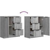  Komoda 2 kosa siva sonoma 60x30x70 cm konstruiran les, (20654368) | Shoptok.si