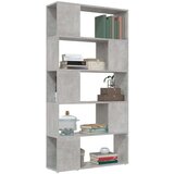 vidaXL ormarić za knjige / pregrada boja betona 80x24x155 cm iverica | shoptok.hr