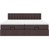 vidaXL Otomanski posteljni okvir z vzmetnicami rjav 200x200 cm blago | Shoptok.si