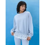 Sinsay Rebrasta crewneck trenirka majica ležernog kroja s čipkom | shoptok.hr