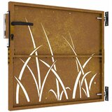 Vrtna vrata 85 x 75 cm od čelika COR-TEN s uzorkom trave | shoptok.hr