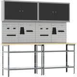  Set radnog stola 8 kom. Crna i Siva Čelik s prahom premazan | shoptok.hr