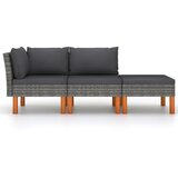 Maison Chic Seti vrtnega pohištva - Vrtna garnitura - Vrtni pohištvo set 3-delna poli ratan in trden evkaliptus, (21821151) | Shoptok.si
