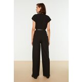 Trendyol Black Belted Double Breasted Collar Jumpsuit | shoptok.hr
