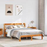 vidaXL Posteljni okvir brez vzmetnice voščeno rjav 120x190 cm borovina Cene