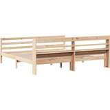 vidaXL Posteljni okvir z vzglavjem 200x200 cm trdna borovina | Shoptok.si