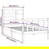  Za krevet od masivne borovine crni 100 x 200 cm | shoptok.hr