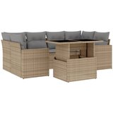 Maison Chic Seti vrtnega pohištva - Vrtna garnitura - Vrtni pohištvo set 7-delna z blazinami bež poli ratan, (21806936) | Shoptok.si