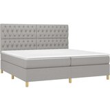  Box spring postelja z vzmetnico LED sv. siva 200x200 cm blago, (20726461) | Shoptok.si