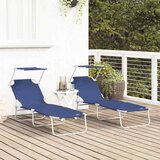  Ležaljka 2 pcs Plava 58 x 188 x 77cm Poliester | shoptok.hr