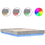 vidaXL Posteljni okvir z LED diodami betonsko siv 150x200 cm, (21081699) Cene