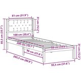  Okvir za krevet s uzglavljem Crna 100 x 200 cm tkanina | shoptok.hr