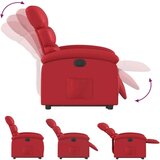  Električni naslanjač s funkcijo vstajanja rdeče umetn | Shoptok.si