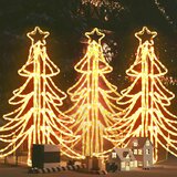 vidaXL LED zložljiva novoletna jelka 3 kosi toplo bela 87x87x93 cm | Shoptok.si