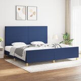 Maison Chic Posteljni okvir - Dvoposteljna postelja - Zakonska postelja brez vzmetnice moder 200x200 cm blago-J4046, (21764629) | Shoptok.si