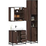 vidaXL 3-dijelni set kupaonskog namještaja boja smeđeg hrasta drveni | shoptok.hr