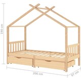 vidaXL Otroški posteljni okvir s predali trdna borovina 90x200 cm | Shoptok.si