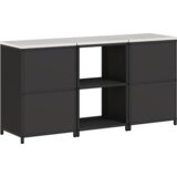 vidaXL Kuhinjski set za pohranu s policom s pohranom s vratima 3 pcs Crna 180 x 50 x 92 cm | shoptok.hr