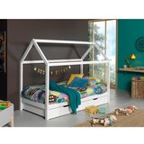 Vipack bela otroška postelja iz masivnega bora v obliki hiške/z dodatnim ležiščem s prostorom za shranjevanje 90x200 cm dallas – | Shoptok.si