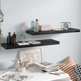 vidaXL Stenske police 2 kosa visok sijaj črne 80x23,5x3,8 cm MDF | Shoptok.si