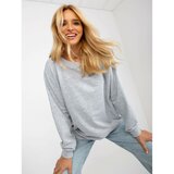Fashion Hunters Women's gray basic sweatshirt without a hood Cene