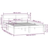  Okvir za krevet od masivne borovine bijeli 160 x 200 cm | shoptok.hr