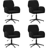 vidaXL Okretne radne stolice 4 kom. 54 x 55 x 90 cm Crna Baršun - Crna 4 | shoptok.hr