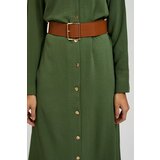 Marisse Khaki Midi Dress With Wide Belt | Eponuda.ba