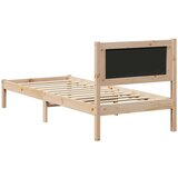  Okvir za krevet Sivo-smeđa 80 x 190 cm Čvrsto borovo drvo | shoptok.hr