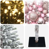  Umjetno božićno drvce s kuglicom 120 cm 150 LED lampica - Zelena i bijela 120 cm s LED-ima i crvenim lopticama | shoptok.hr