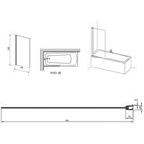 Ravak 79840300Z1 Pivot 140 x 80 fiksna steklena stena za kad | Shoptok.si