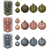 Set od 27 kuglica za božićno drvce – 4 / 6 cm, siva