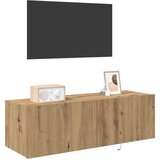 TV omarica s LED lučmi v umetnem hrastu 100x35x31 cm | Shoptok.si
