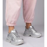 Gemre Silver sports sneakers with thick soles Asetrina | shoptok.hr