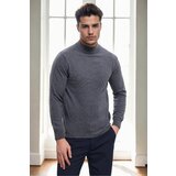 Dewberry 64721 Half Turtleneck Woolen Mens Knit Sweater-GREY | shoptok.hr