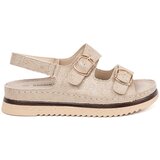 GOODIN Beige sandals with gold elements | Shoptok.si