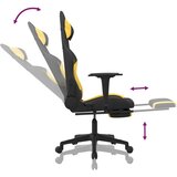  Igraća stolica od tkanine s osloncem za noge crna-Žuta | shoptok.hr