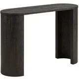 Temno rjava stranska mizica v hrastovem dekorju 38x114 cm Bibione –